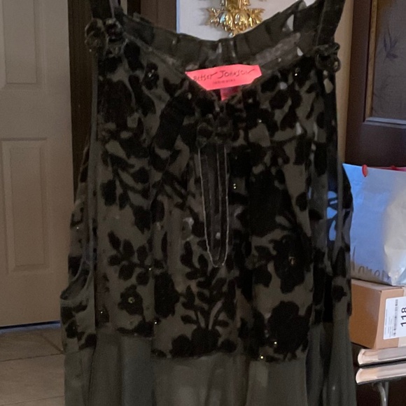 Betsey Johnson Intimates Sheer Velvet Black Babydoll Chemise Slip M Y2K - Picture 4 of 7